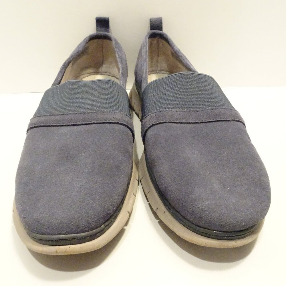 Vionic Kristi Gray Suede Comfort Slip On Loafers Shoes Women's Size 8.5 Wide